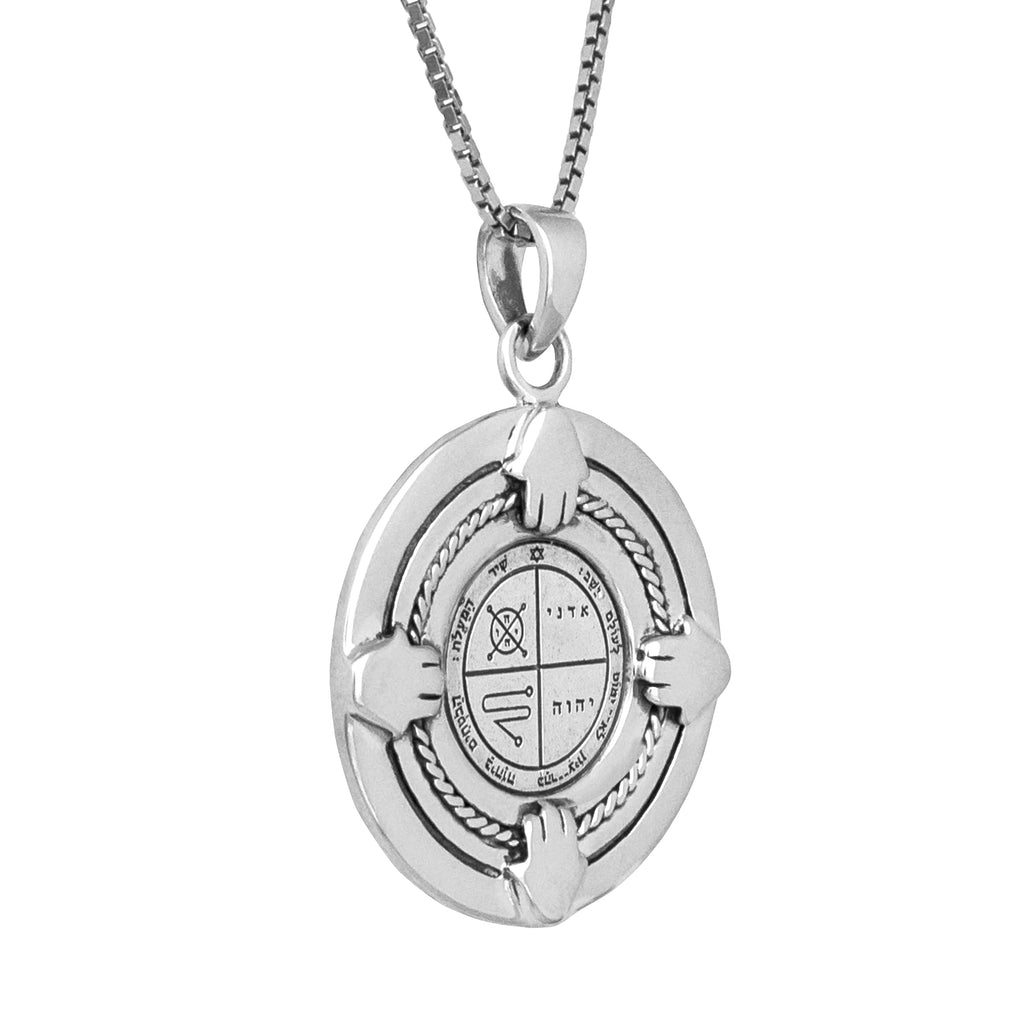 Pendant Against Evil Eye Seal Third Pentacle of Jupiter King Solomon Kabbalah Amulet silver 925 Ø 0,90"