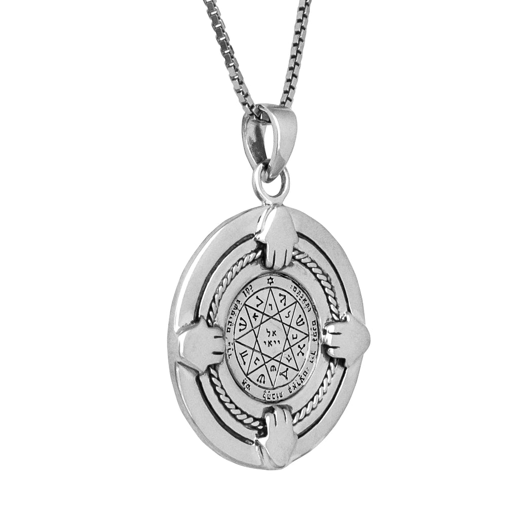 Pendant Seventh Pentacle of Mars Guardian & Protection Seal of King Solomon Amulet Silver 925