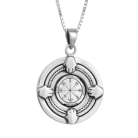 King Solomon Amulet of Social Harmony Pendant First Pentacle of Venus, Silver 925