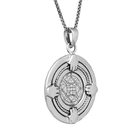 King Solomon Amulet Pendant of Love the Fourth Pentacle of Venus, Silver 925