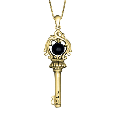 Key of the Soul Against the Evil Eye Pendant Amulet with Tourmaline Stone from Silver 925