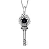 Image of Key of the Soul Against the Evil Eye Pendant Amulet with Tourmaline Stone from Silver 925