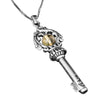 Image of Pendant Key of the Soul Amulet of Wealth Sterling Silver 925, Citrine Gemstone