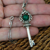 Image of The Key of the Soul for Protection Pendant Amulet Malachite Stone Silver 925