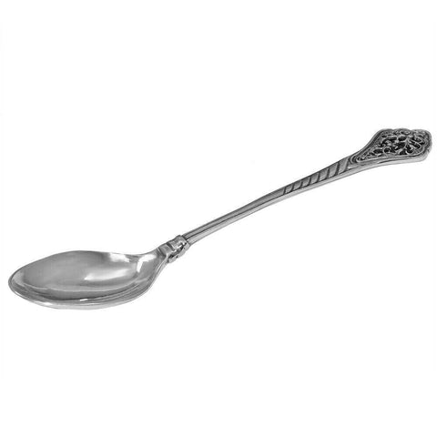Handmade Sterling Silver Small Coffee Spoon Filigree Vintage Styled 5.3"/13 cm