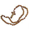 Image of Catholic Wooden Prayer Beads Rosary with Crucifix from Jerusalem 21" Holy Land
