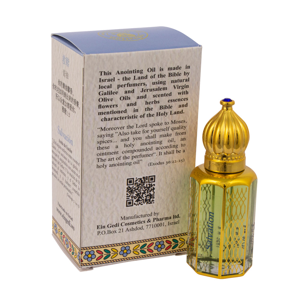 Holy Aromatic Consecrated Salvation Anointing Oil by Ein Gedi Spiritual Roll-on Applicator Prayer Bible from Holy Land
