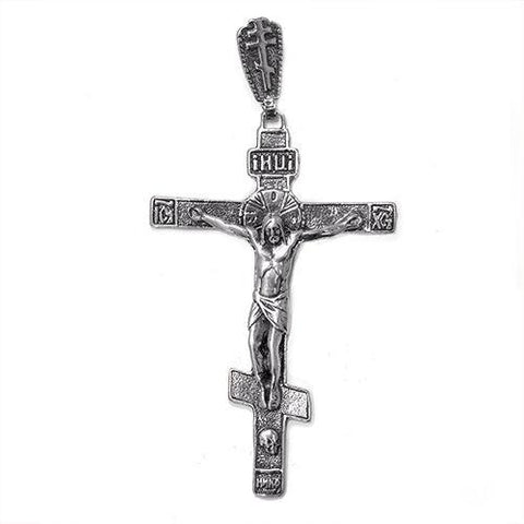 Crucifixes & Crosses - Silver 925 Orthodox Crucifix Cross Pendant Necklace From Bethlehem 2.8" X 1.9"