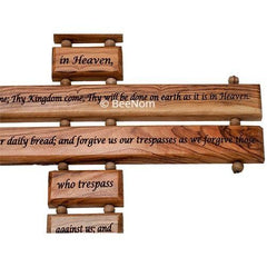 Wall Cross Hand Made with a Lord's Prayer of Olive Wood Holy Land 18