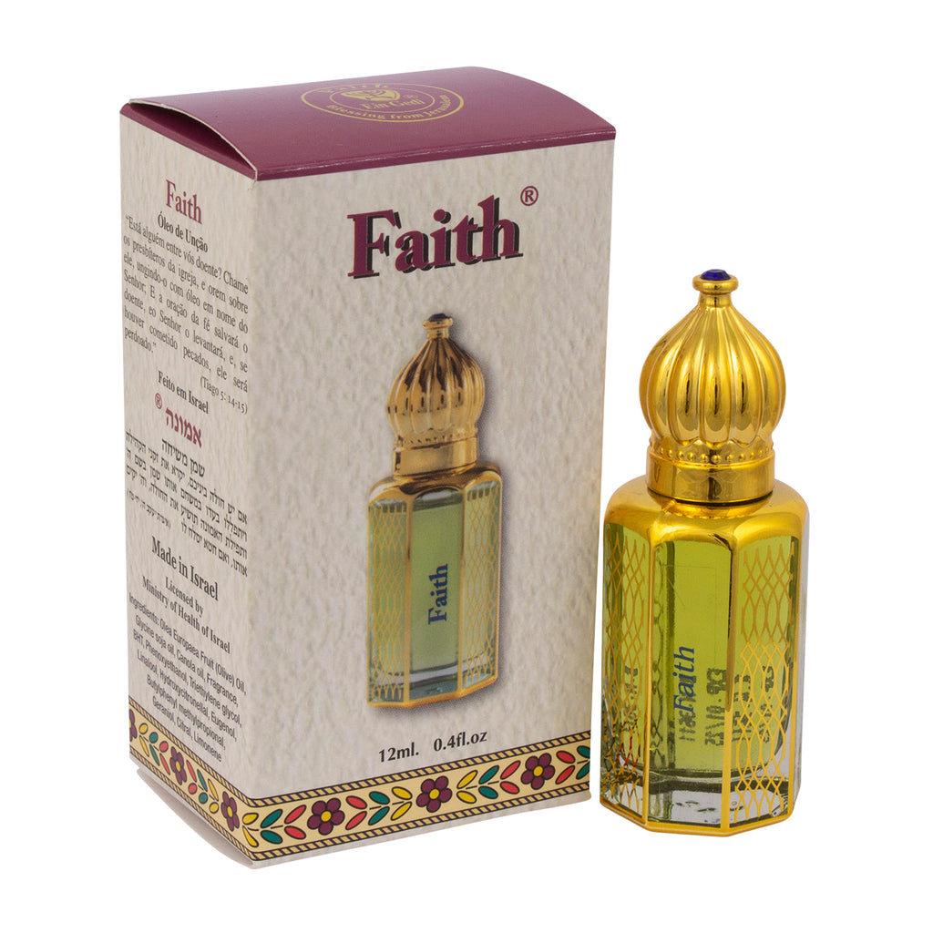 Consecrated Faith Anointing Oil by Ein Gedi Holy Aromatic Prayer Bible from Holy Land Jerusalem Spiritual Roll-on Applicator Octagonal