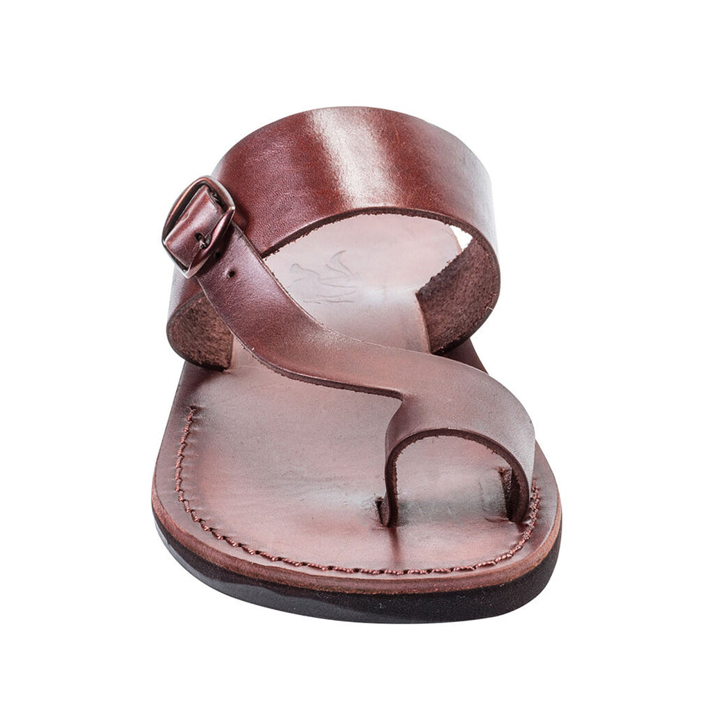 Men's Biblical Style Orthopedic Sandals Genuine Camel Leather Stripes from Jerusalem 6-13US