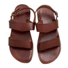 Image of Men's Biblical Antique Style Sandals Genuine Camel Leather Wide Stripes from Jerusalem 6-13US