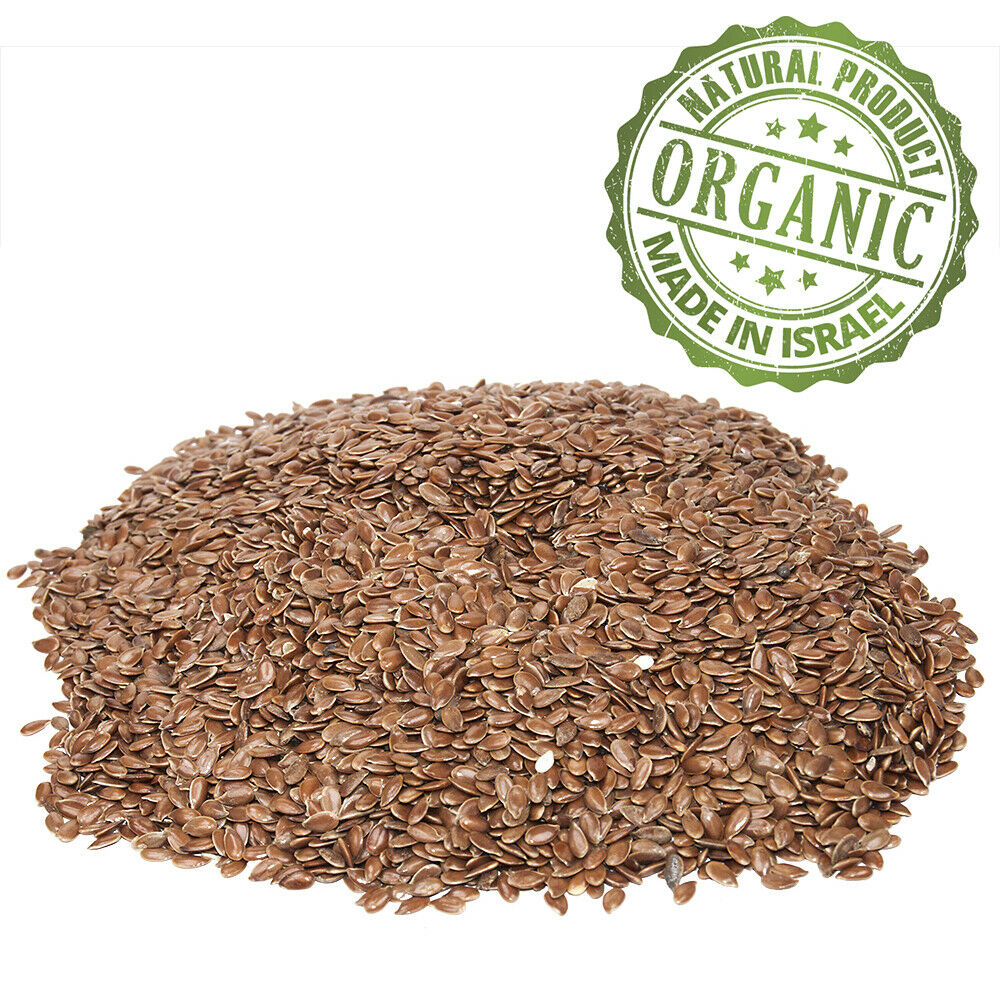 Organic Whole Flax Seeds Brown Grain Linseed Kosher Natural Premium Quality 100-1900 gr