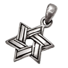 Silver 925 Jewish Magen David pendant necklace Star of David Hand Made 0.6x0.8