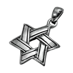Silver 925 Jewish Magen David pendant necklace Star of David Hand Made 0.7x0.9
