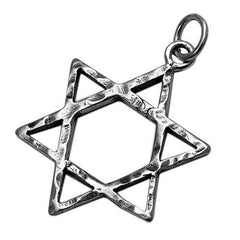Silver 925 Jewish Magen David pendant necklace Star of David Hand Made 0.8
