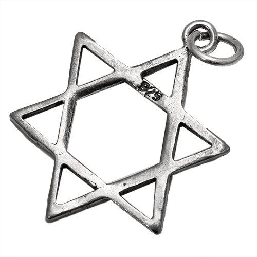 Pendant - Silver 925 Jewish Magen David Pendant Necklace Star Of David Hand Made 0.8"
