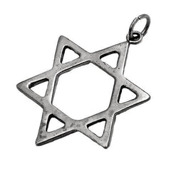 Silver 925 Jewish Magen David pendant necklace Star of David Hand Made 0.9