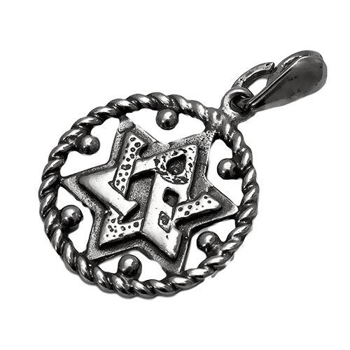 Pendant - Silver 925 Jewish Magen David Pendant Necklace Star Of David Hand Made Ø 0.75"