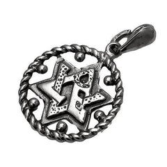 Silver 925 Jewish Magen David pendant necklace Star of David Hand Made Ø 0.75