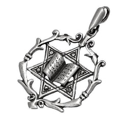 Silver 925 Jewish Magen David pendant necklace Star of David Hand Made Ø 0.9