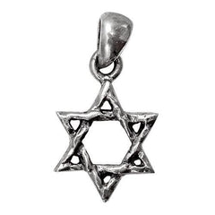 Pendant - Silver 925 Jewish Magen David Pendant Necklace Star Of David HandMade 0.4 X 0.7"
