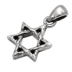 Silver 925 Jewish Magen David pendant necklace Star of David HandMade 0.4 x 0.7