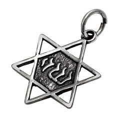 Silver 925 Jewish Magen David pendant necklace Star of David Shedai 0.6 x 0.8