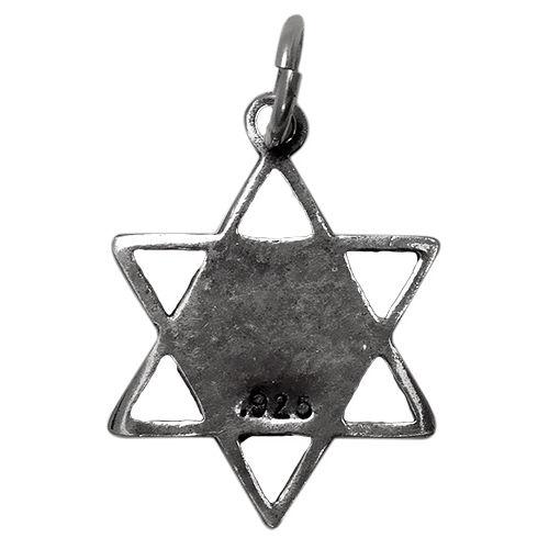 Pendant - Silver 925 Jewish Magen David Pendant Necklace Star Of David Shedai 0.6 X 0.8"