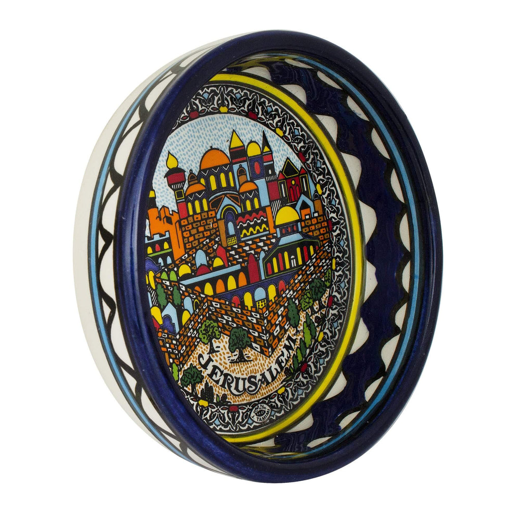 Armenian Ceramic Decorative Ashtray Jerusalem (3.94x1.18 inch)
