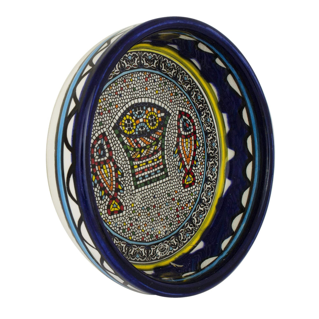 Armenian Ceramic Decorative Ashtray Tabgha from Jerusalem (3.94x1.18 inch)