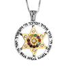 Image of Kabbalah Pendant Star of David Hoshen 12 Tribes Crystals CZ Silver 925 & Gold 9K