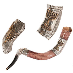 Natural Kosher Silver Plated Yemenite Shofar Kudu Horn 31.5 - 35