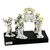 Image of Figurine Ark of the Covenant w/Priests On Wood Base 925 Silver&Gold Plated 3.1"