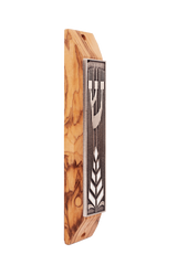Olive Wood Door Mezuzah Case Menorah Shema Israel Handmade Jerusalem 6