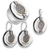 Image of Silver Jewelry Set Necklace Pendant Earrings Ring