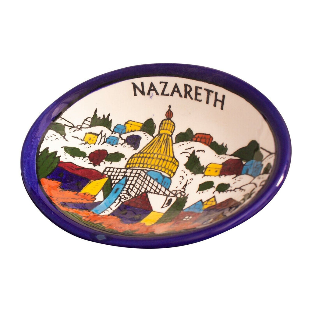 Armenian Ceramic Oval Bowl Nazareth Décor Mosaic Colourful 16.5x11.5cm