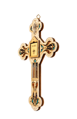 Handmade Wooden Christian Cross Ornament Holy Soil and Water Wall Décor 11