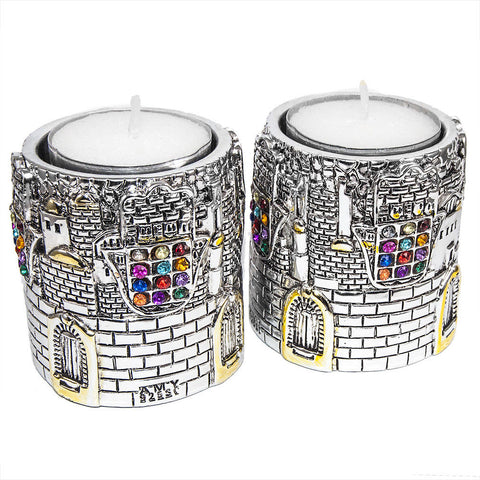 Shabbat Candle Holder Candlesticks Silver Plated