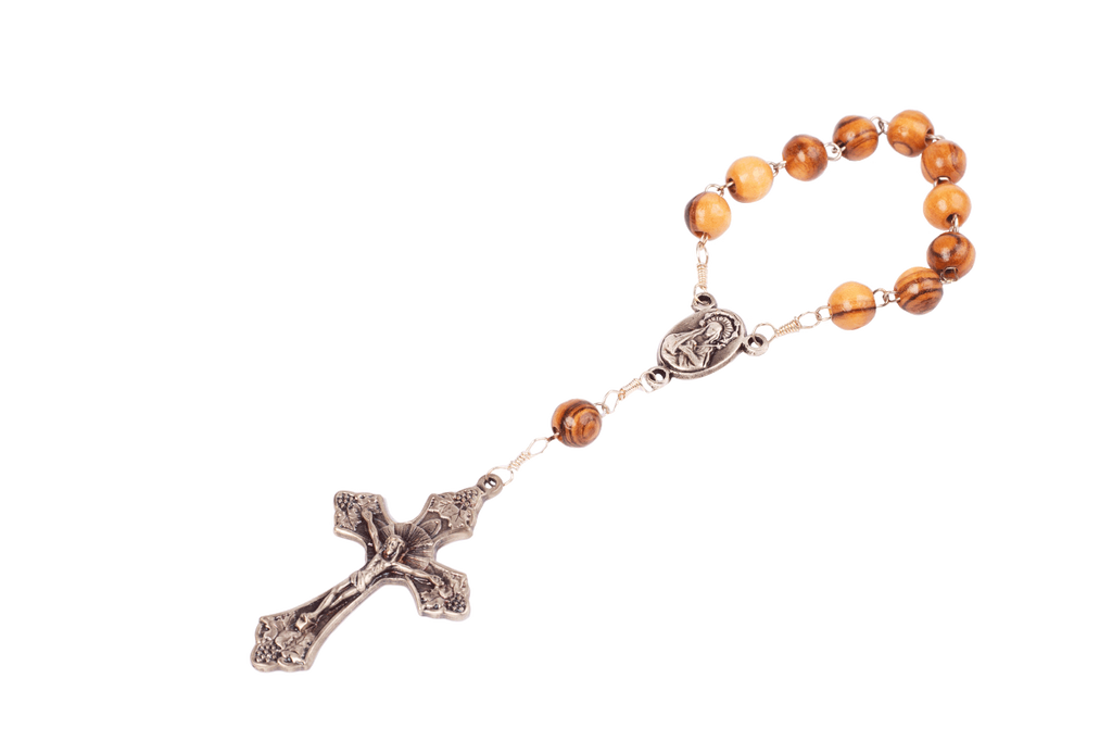 Hand Made Rosary Beads Olive Wood w/ Сrucifixion Bethlehem Holy Land-3