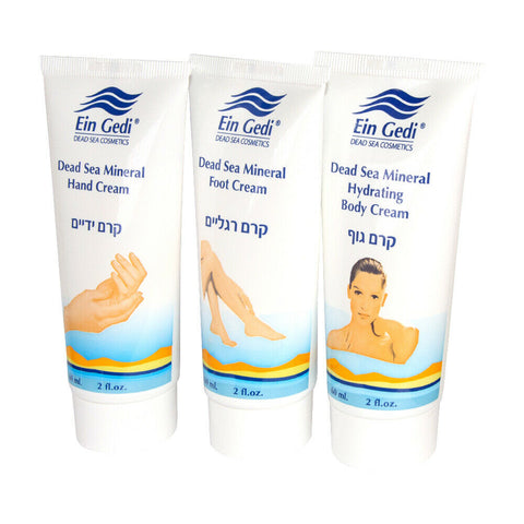 Set 3 pcs Ein Gedi Dead Sea for Women Hand Feet and Body Cream (60 ml)