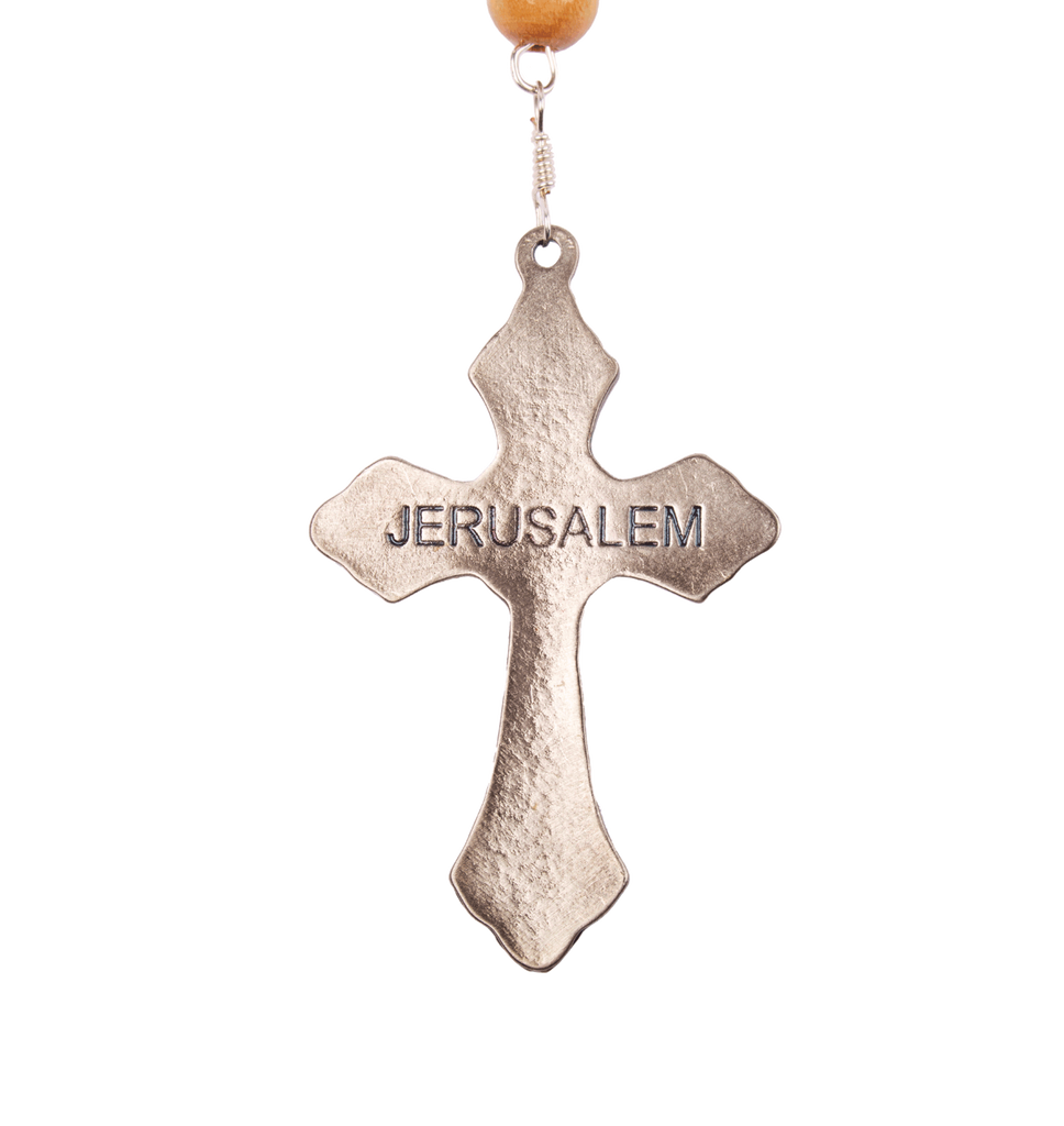 Hand Made Rosary Beads Olive Wood w/ Сrucifixion Bethlehem Holy Land-4