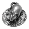 Image of Amulet of Wealth Wallet Mouse on a Coin Silver 925 Tiny Purse Mouse Money 0.5"