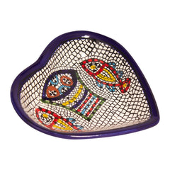 Armenian Ceramic Heart-shaped Bowl Tabgha Décor Loaves and Fish Bread