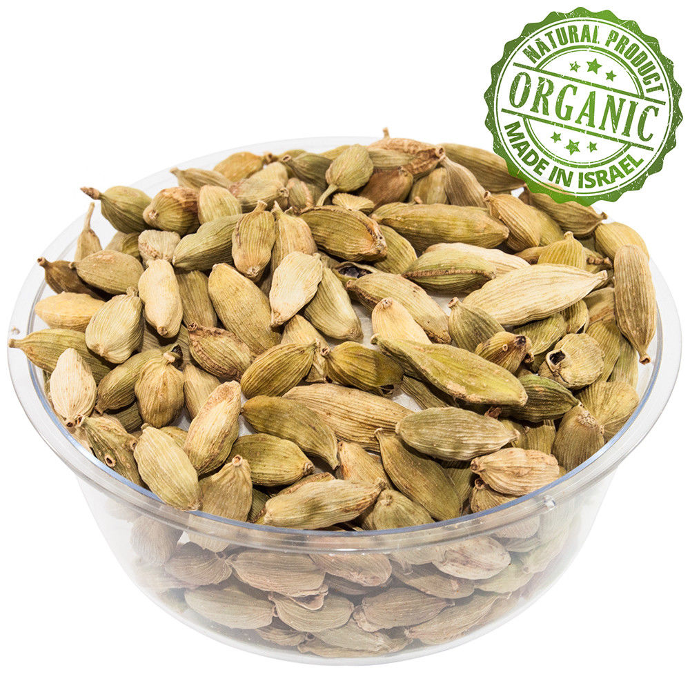 Organic Spice Green Cardamom Seeds Dried El Pods Pure Israel Seasoning 100-1900 gr