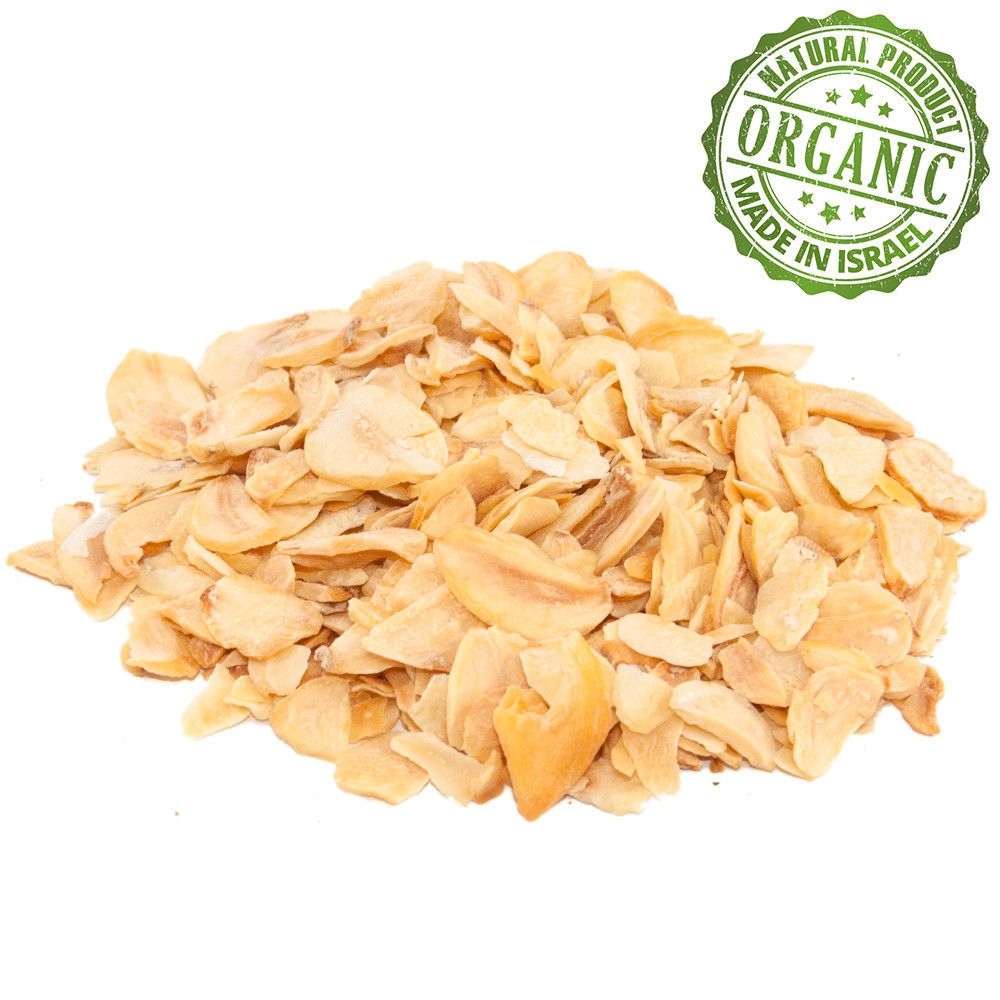 Organic Spice Dehydrated Garlic Flakes Dry Slice Dried Garlic Kosher Pure Israel 100-1900 gr