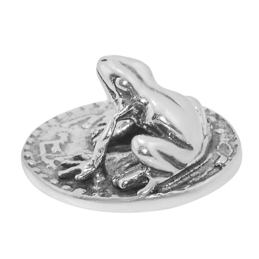 Amulet of Wealth Wallet Frog on a Coin Silver 925 Tiny Purse Frog Money 0,5"