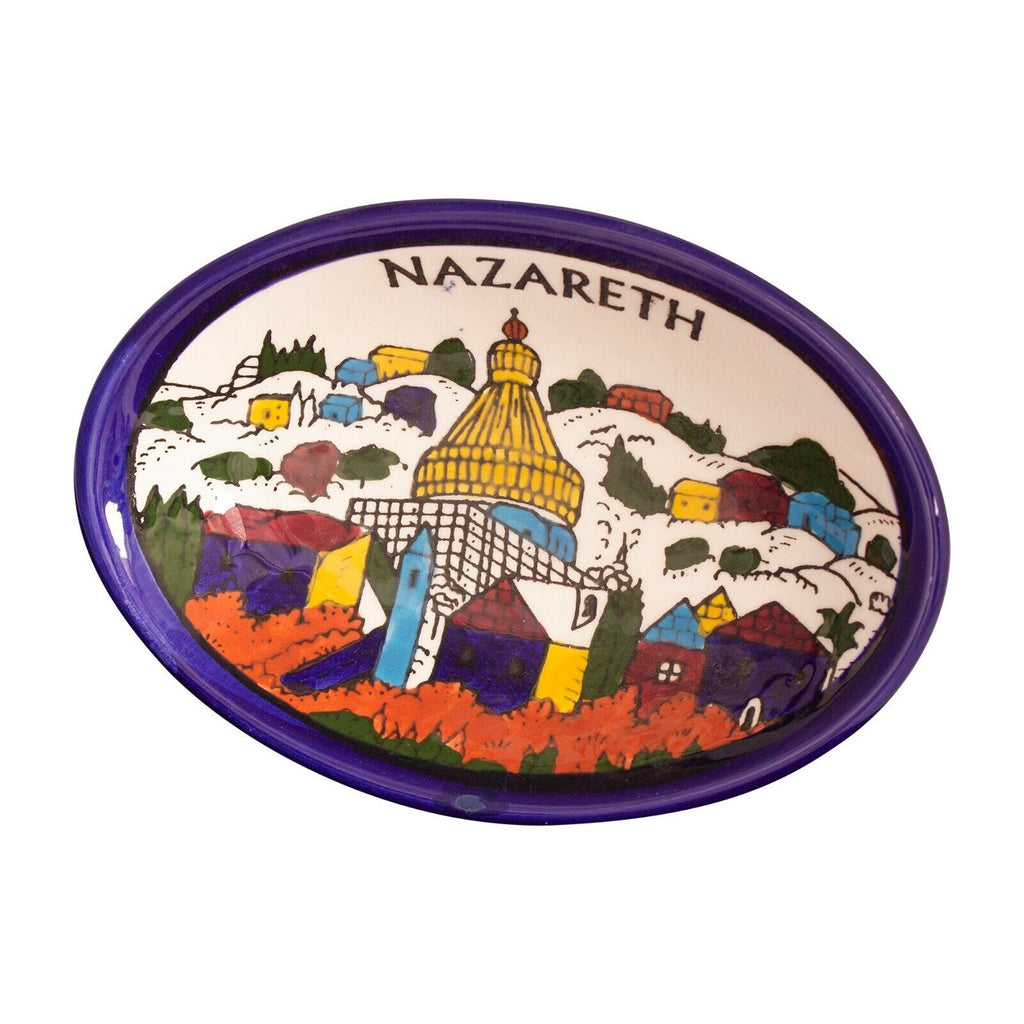 Armenian Ceramic Oval Bowl Nazareth Décor Mosaic Colourful 16.5x11.5cm