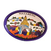 Image of Armenian Ceramic Oval Bowl Nazareth Décor Mosaic Colourful 16.5x11.5cm