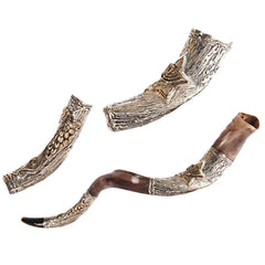 Natural Kosher Silver Plated Yemenite Shofar Kudu Horn 19.5-23